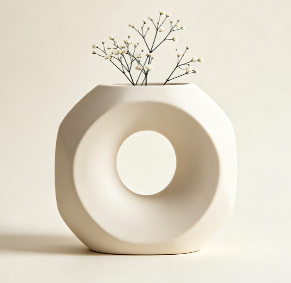 Hollow Ring-Shaped Ceramic Vase